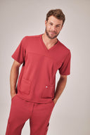 Blusa Scrub Masculina Atlas Premium Vinho Rubi