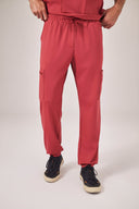 Calça Scrub Masculina Atlas Premium Vinho Rubi