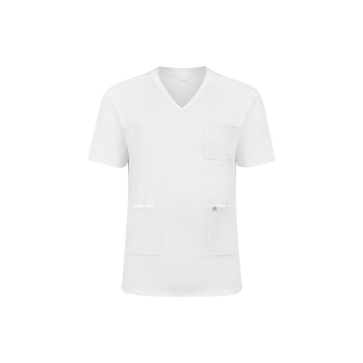 Blusa Scrub Masculina Atlas Premium Branca